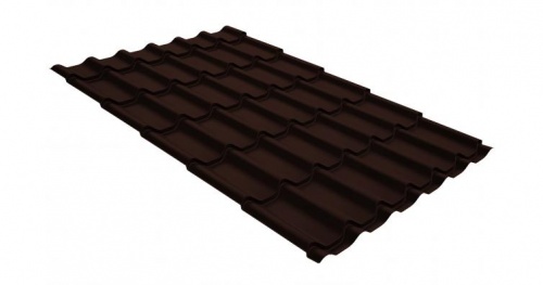 Металлочерепица Камея GL 0,5 Velur20 RAL 8017 шокола